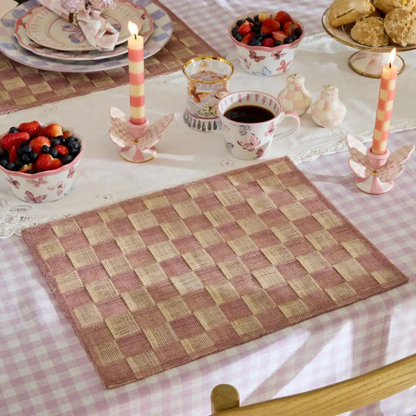 Pink Sinamay Placemats, Set of 4