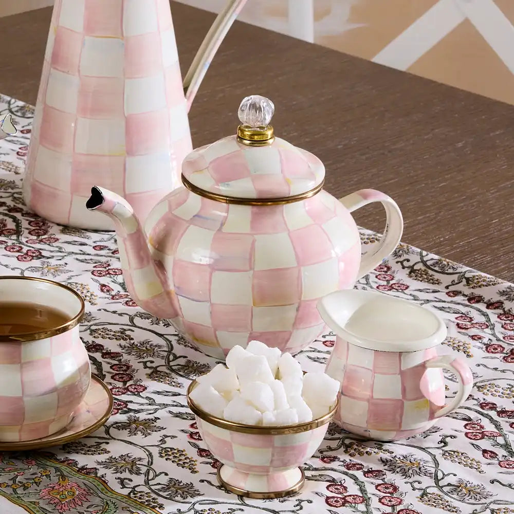 Mocha Check 4 Cup Teapot