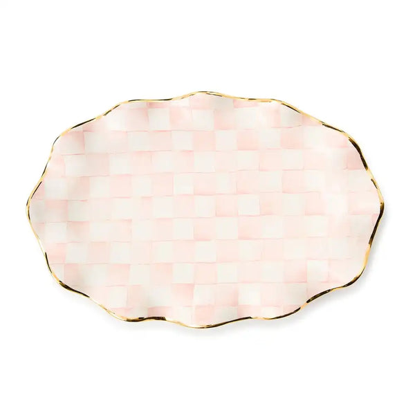 Mocha Check Ceramic Large Serving Platter