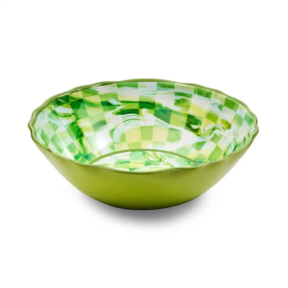 Pink Marble Check Melamine Serving Bowl