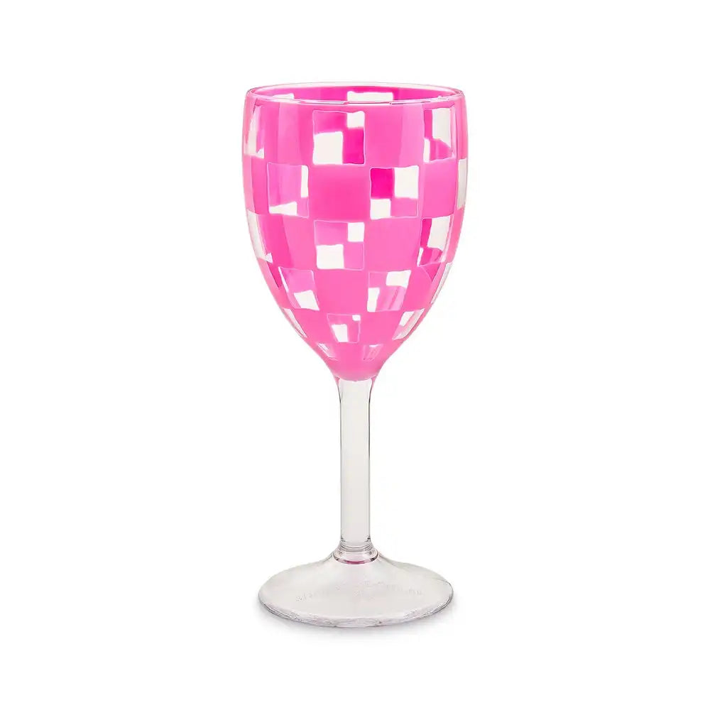 Black Check Acrylic Tumblers, Set of 4