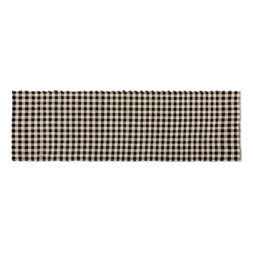 Natural, Black & White Checked 2'6" x 9' Runner Main image