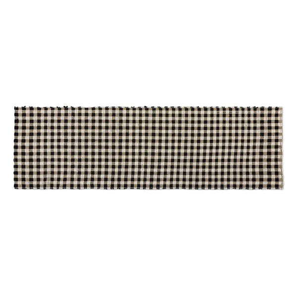 Natural, Black & White Checked 2'6" x 9' Runner