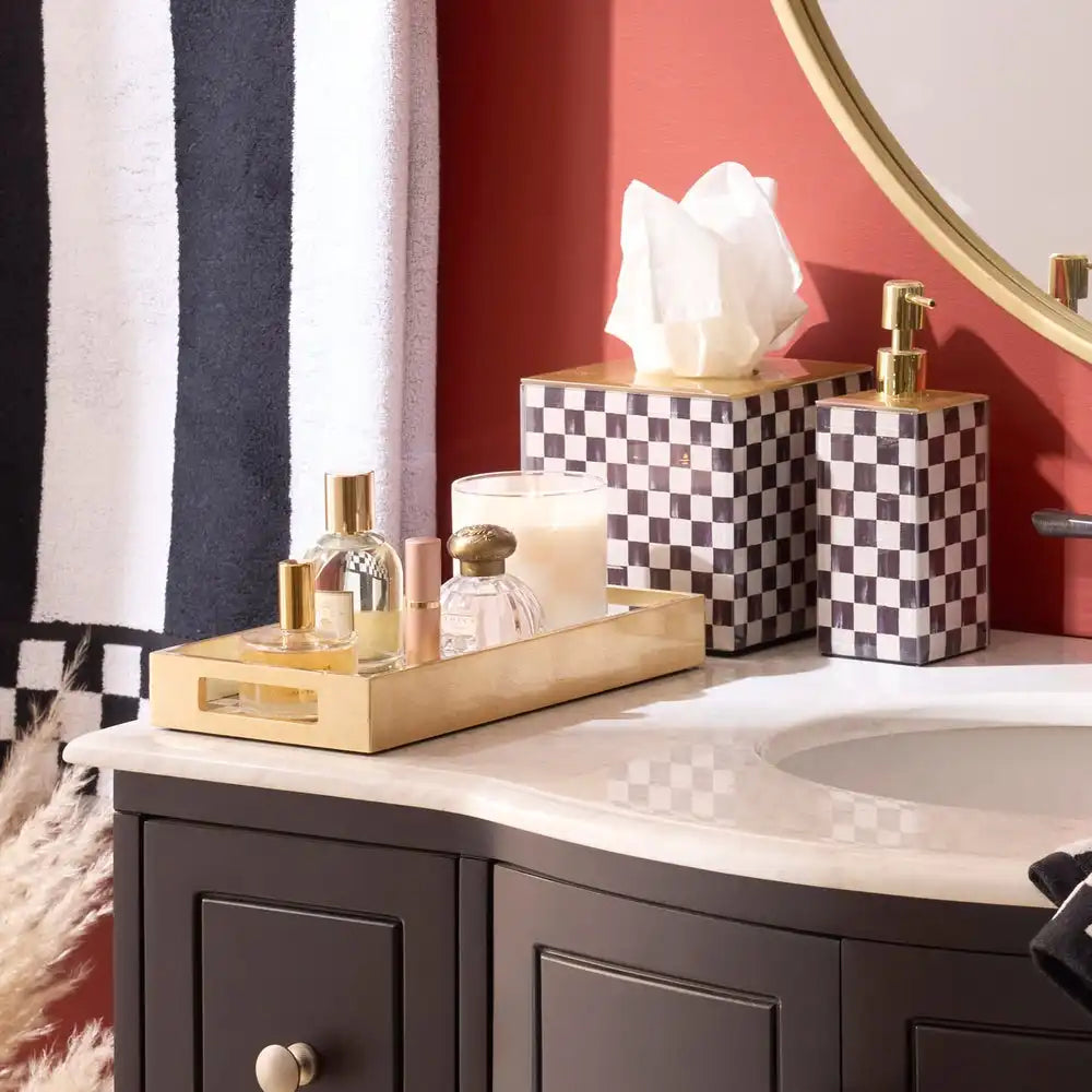 Courtly Check Glass Soap Pump