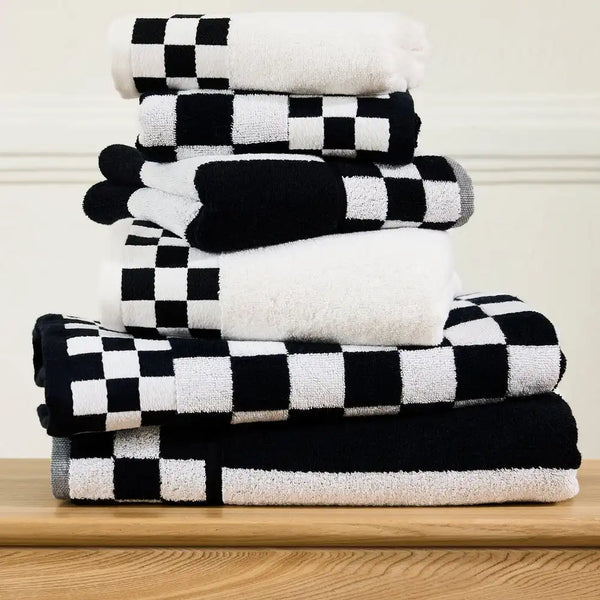 Black Check Hand Towel