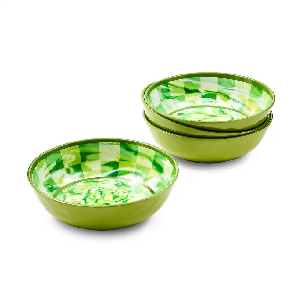 Green Marble Check Melamine Small Bowls, Set of 4 Main image