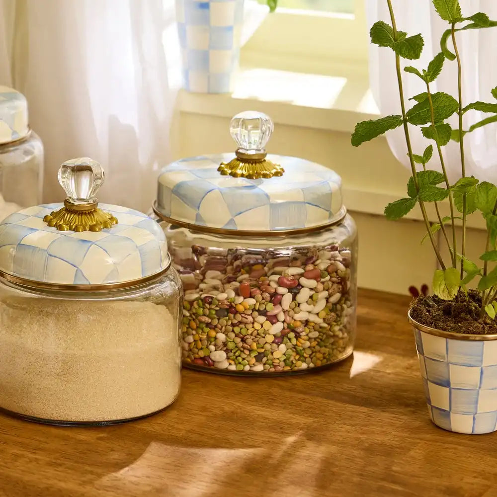 Sky Check Small Kitchen Canister