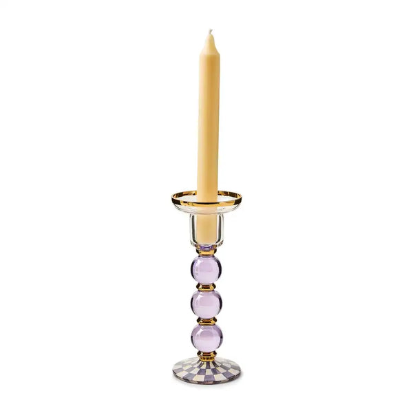 Courtly Check Large Glass Candlestick