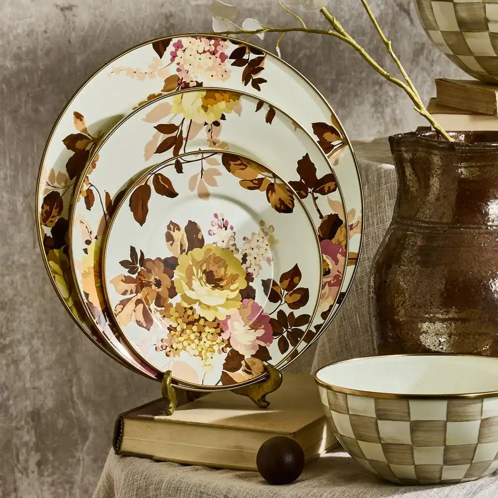 Wild Rose White Dinner Plate