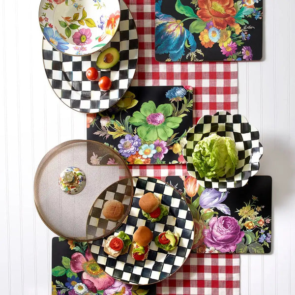 Sky Check Medium Oval Platter