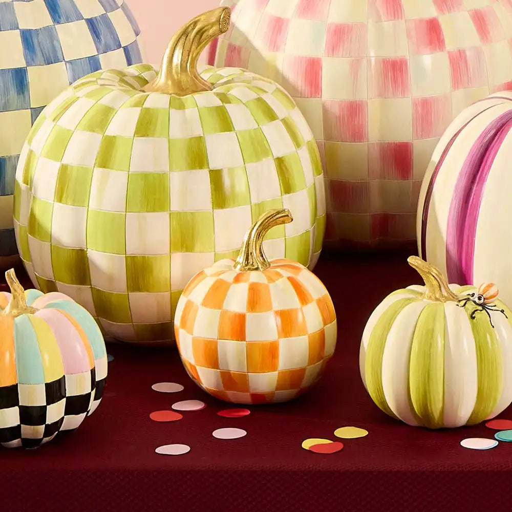 Mocha Check Mini Pumpkin