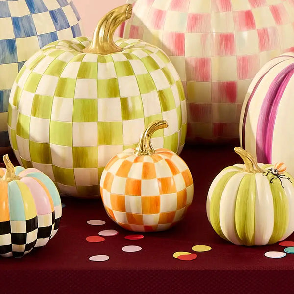 Mocha Check Mini Pumpkin