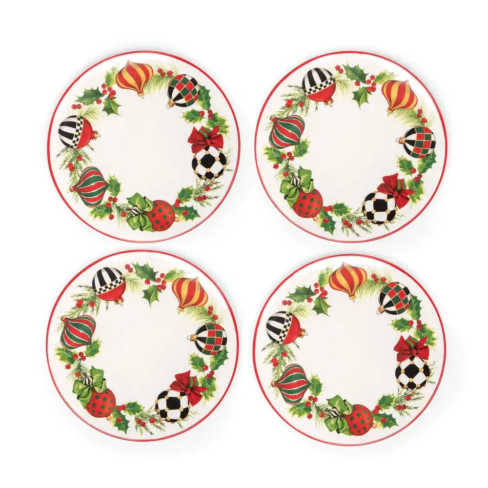 Deck the Halls Dinner Plates, Set of 4
