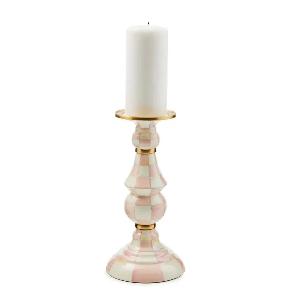 Rosy Check Medium Pillar Candlestick