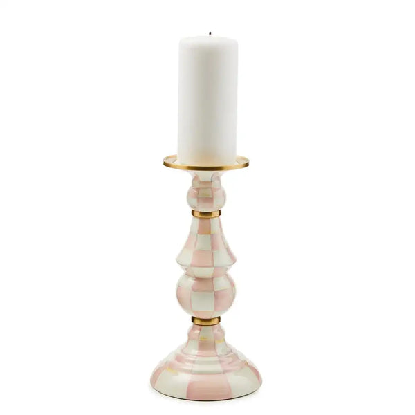 Rosy Check Medium Pillar Candlestick