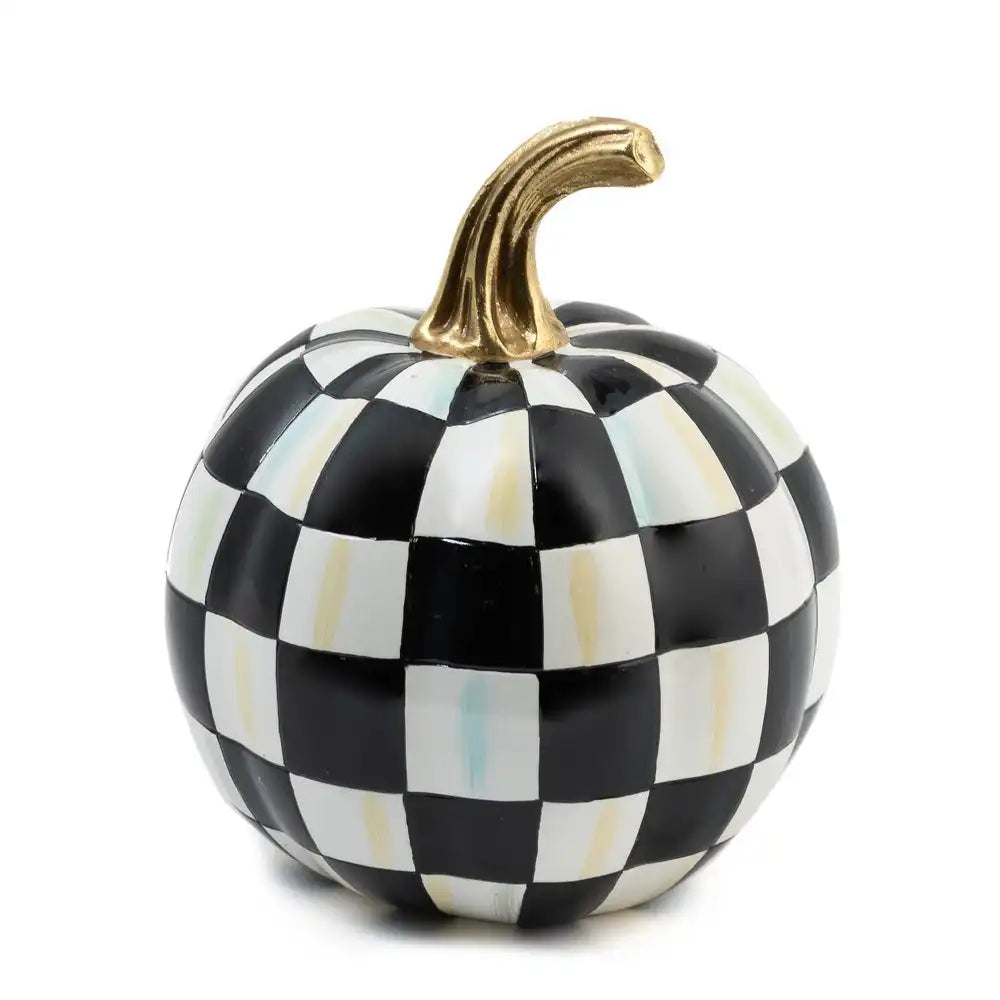 Mocha Check Mini Pumpkin