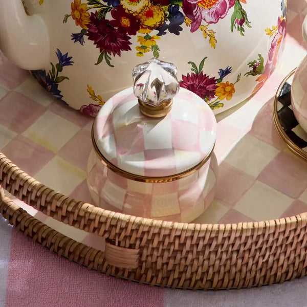 Mocha Check Lidded Sugar Bowl