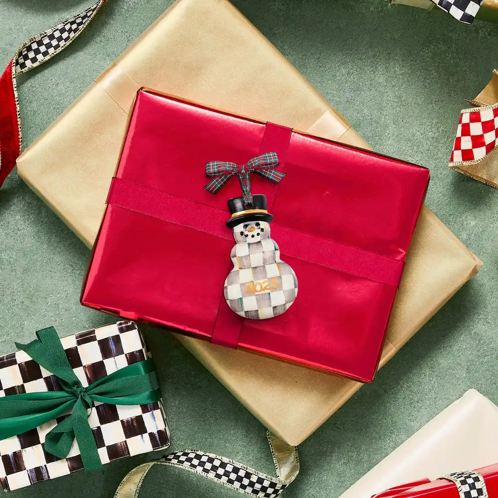 Sterling Check 2025 Snowman Ornament
