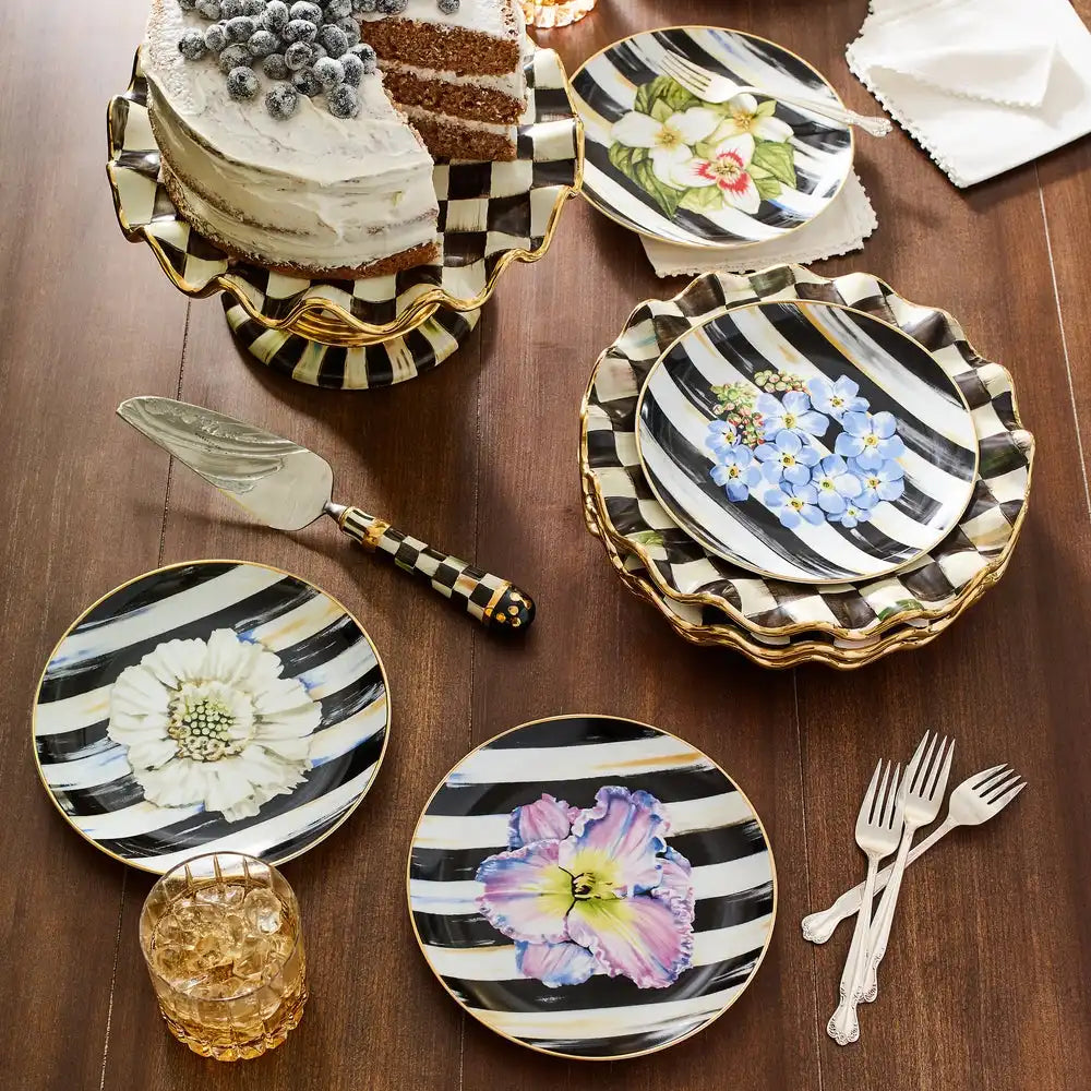 Courtly Check Ceramic Fluted Dessert Plate Secondary image