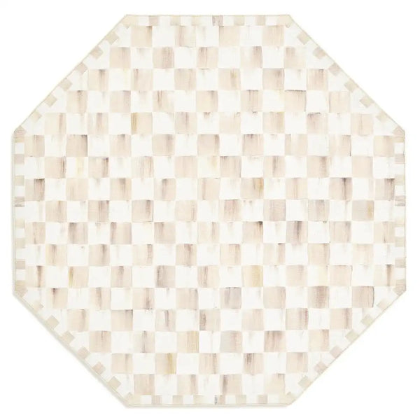 Mocha Checkered 3' x 5' Washable Rug