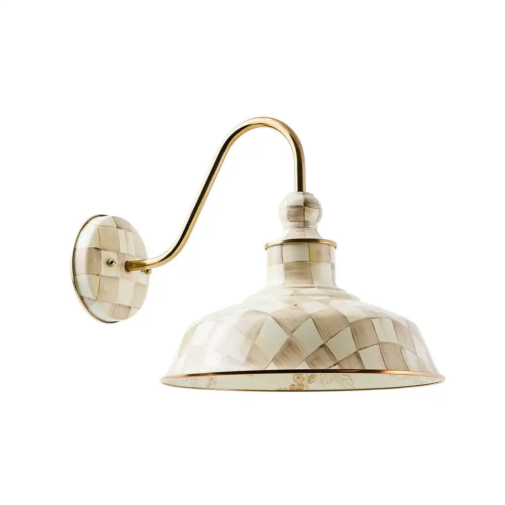 Mocha Check 12" Barn Sconce Main image