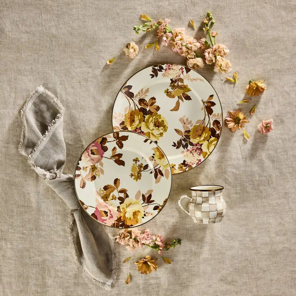 Wild Rose White Dinner Plate