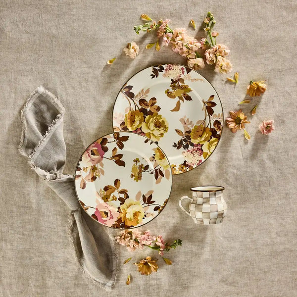 Wild Rose White Dinner Plate