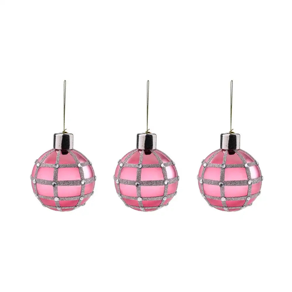 Ruby Red Glass Ball Ornaments, Set of 6