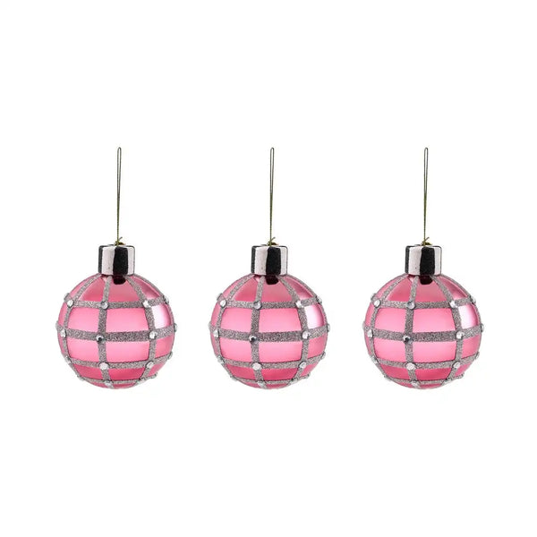 Ruby Red Glass Ball Ornaments, Set of 6