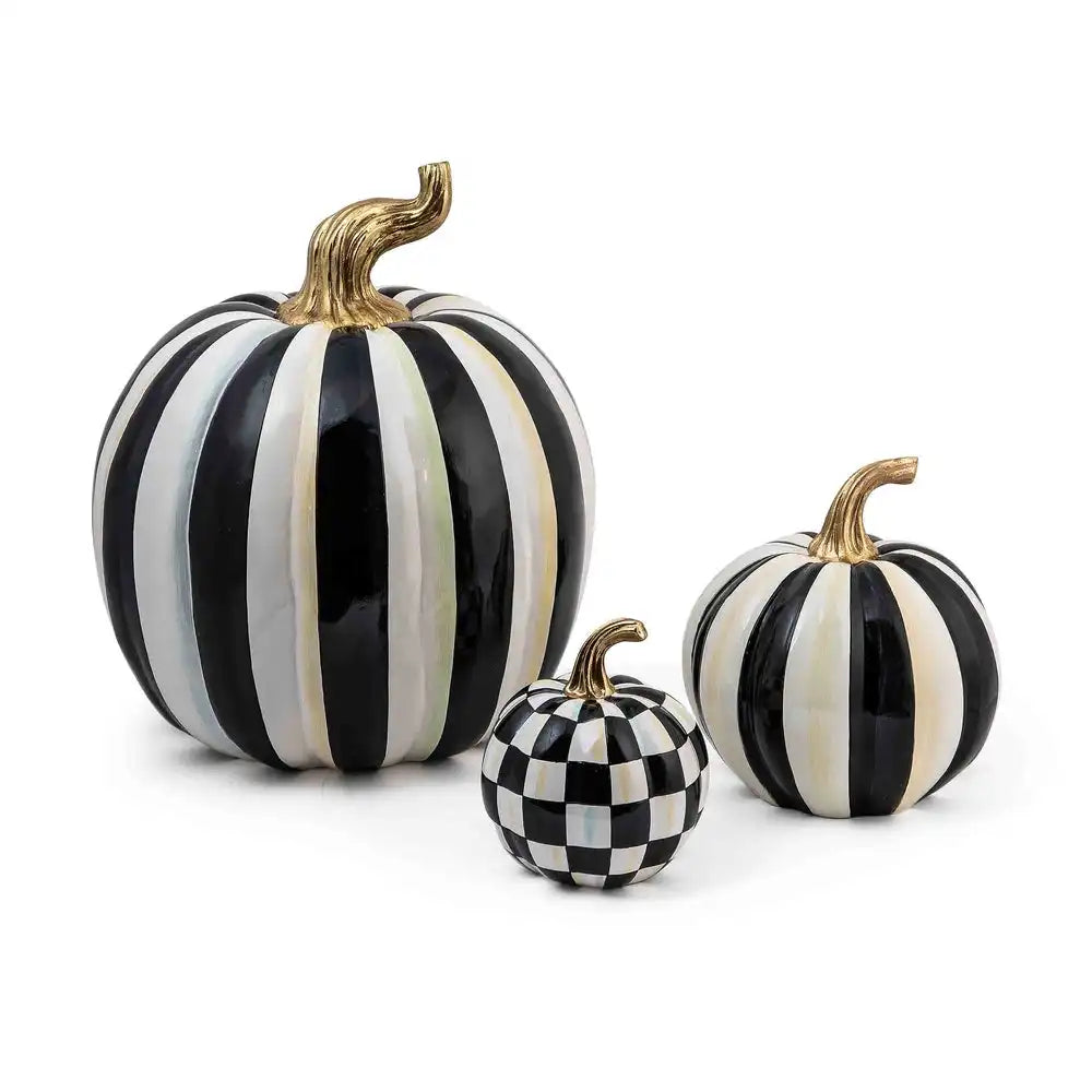 Mocha Check Mini Pumpkin