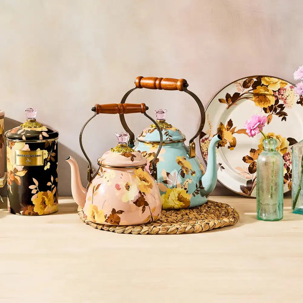 Rosy English Garden 2 Quart Tea Kettle