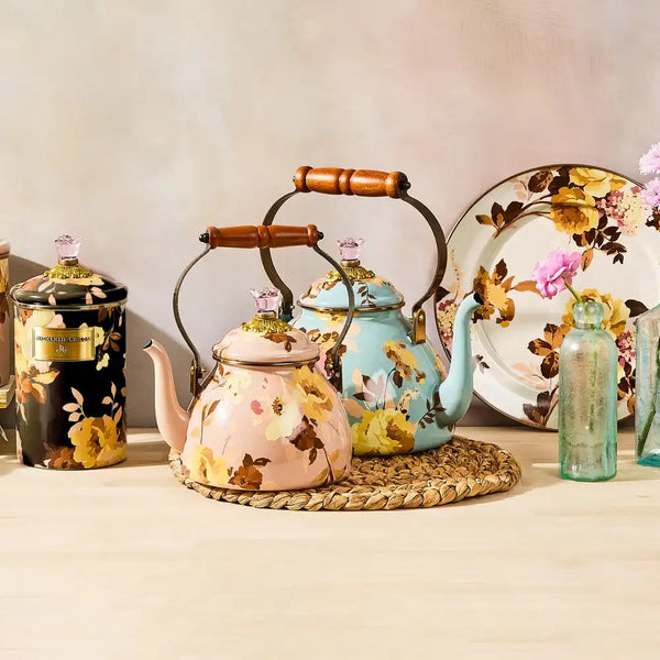 Rosy English Garden 2 Quart Tea Kettle