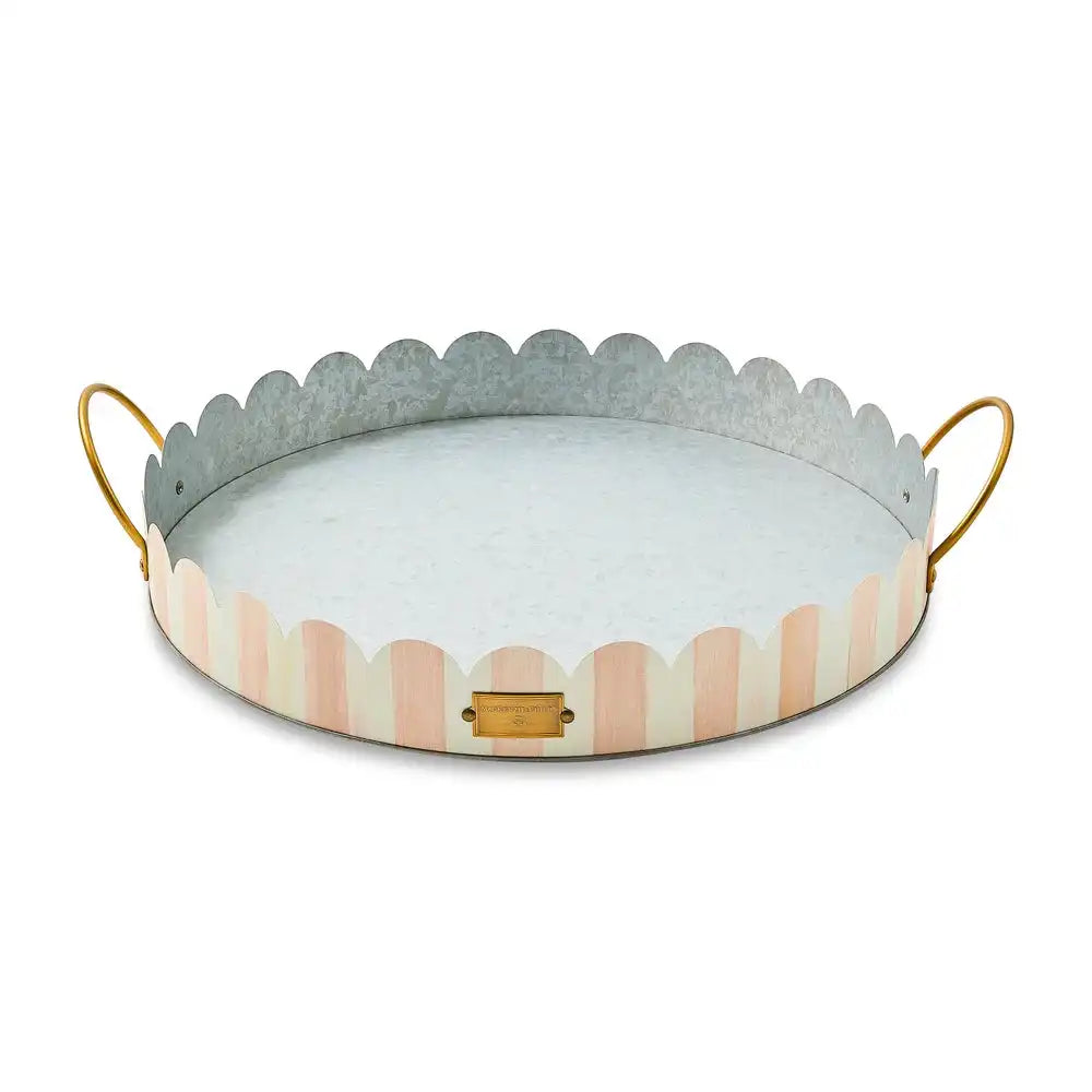 Mocha Stripe Serving Trays, Set of 2