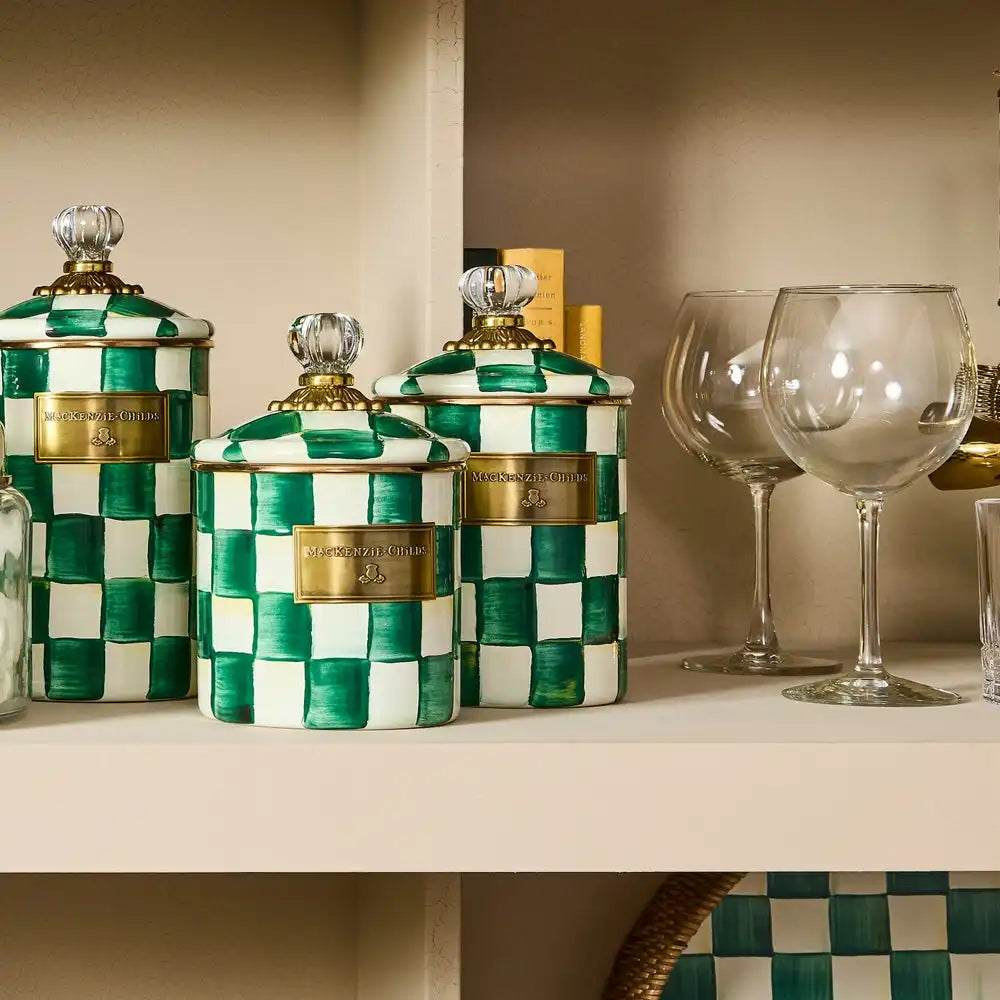 Emerald Check Small Canister