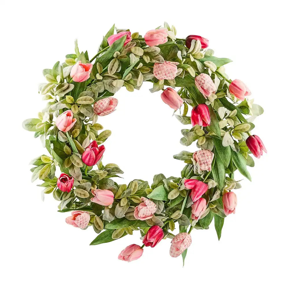 Rosy Check Tulip 28" Wreath Main image