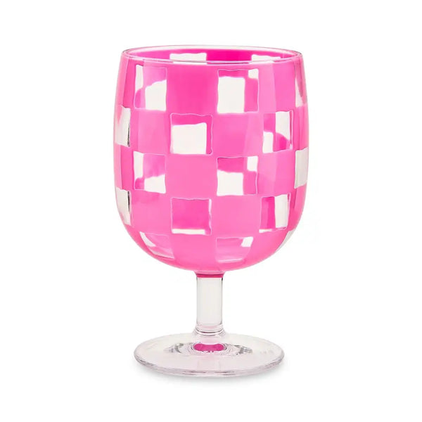 Black Check Acrylic Tumblers, Set of 4