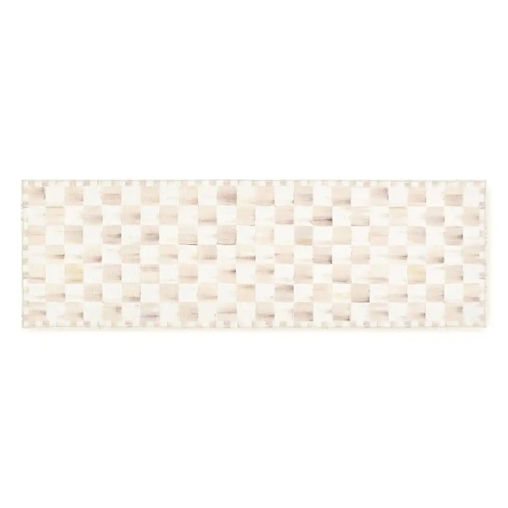 Mocha Checkered 3' x 5' Washable Rug