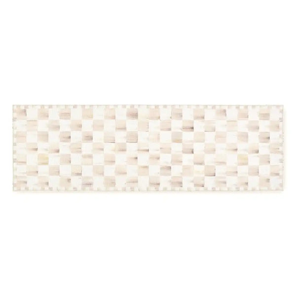 Mocha Checkered 3' x 5' Washable Rug
