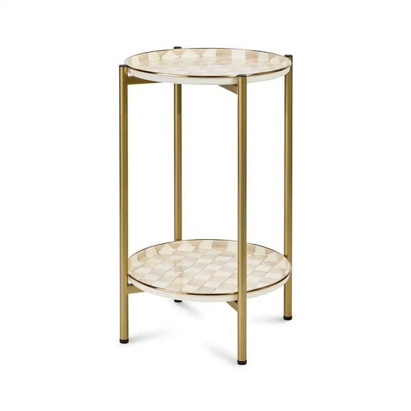 Courtly Check Enamel 2-Tier Cocktail Table