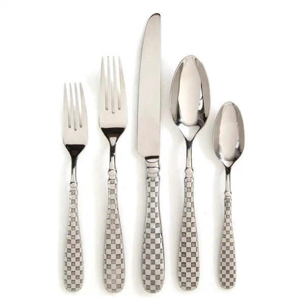 Gold Check Flatware 5-Piece Place Setting