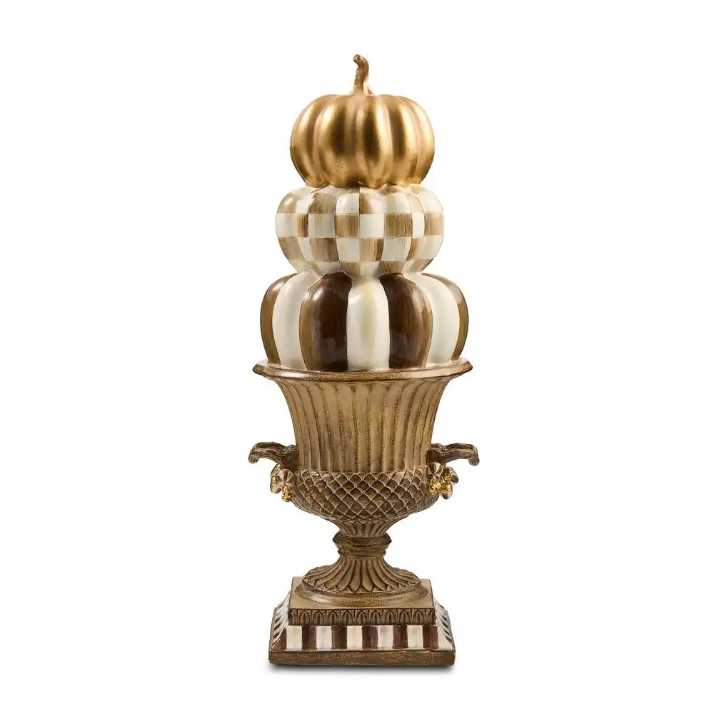 Tabletop Stacked Pumpkins in Urn Main image