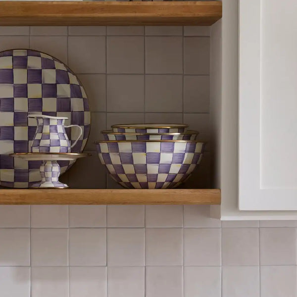Violet Check Extra Large Everyday Bowl