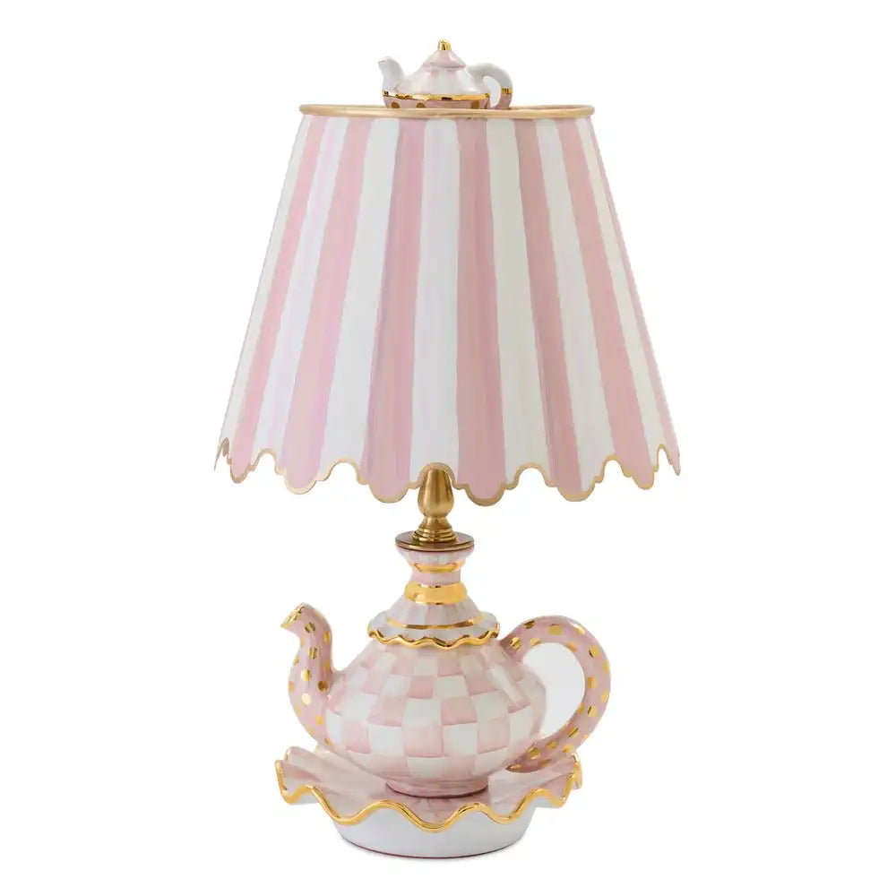 Rosy Check Ceramic Teapot Table Lamp Main image