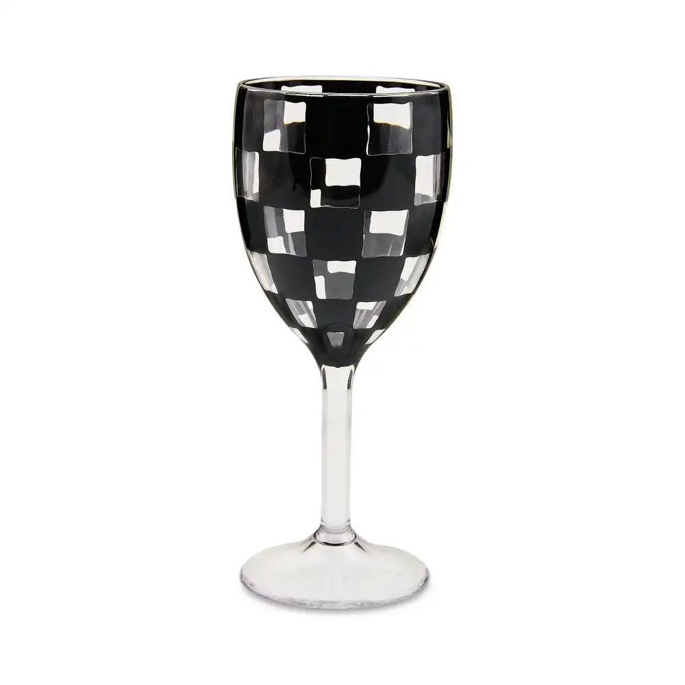Black Check Acrylic Tumblers, Set of 4