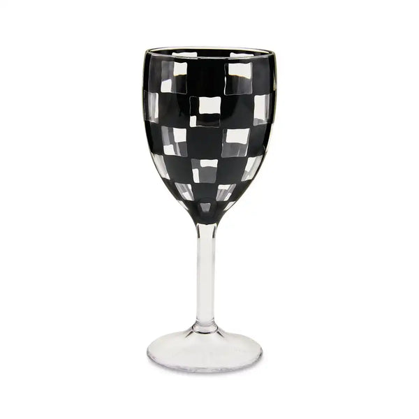 Black Check Acrylic Tumblers, Set of 4
