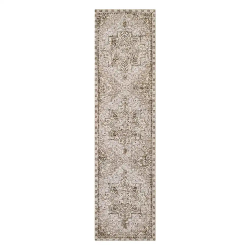 Heriz Checked Mocha 8' x 10' Washable Rug