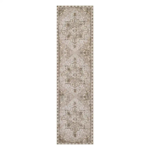 Heriz Checked Mocha 8' x 10' Washable Rug