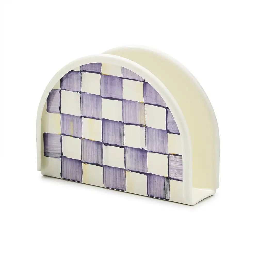 Mocha Check Napkin Holder