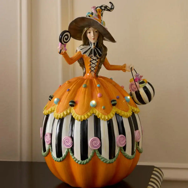 Trick or Treat Illuminated Witch Figurine