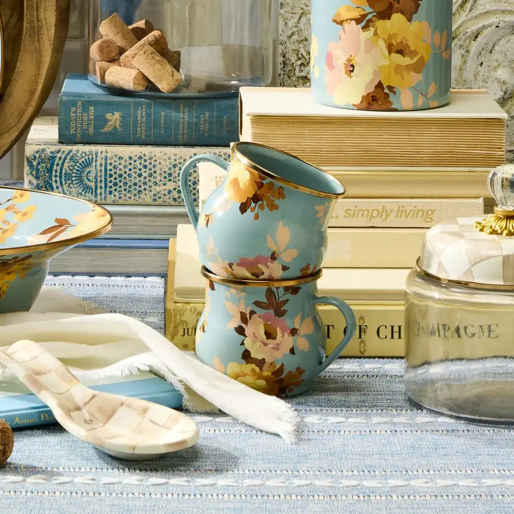 White Flower Market Mug